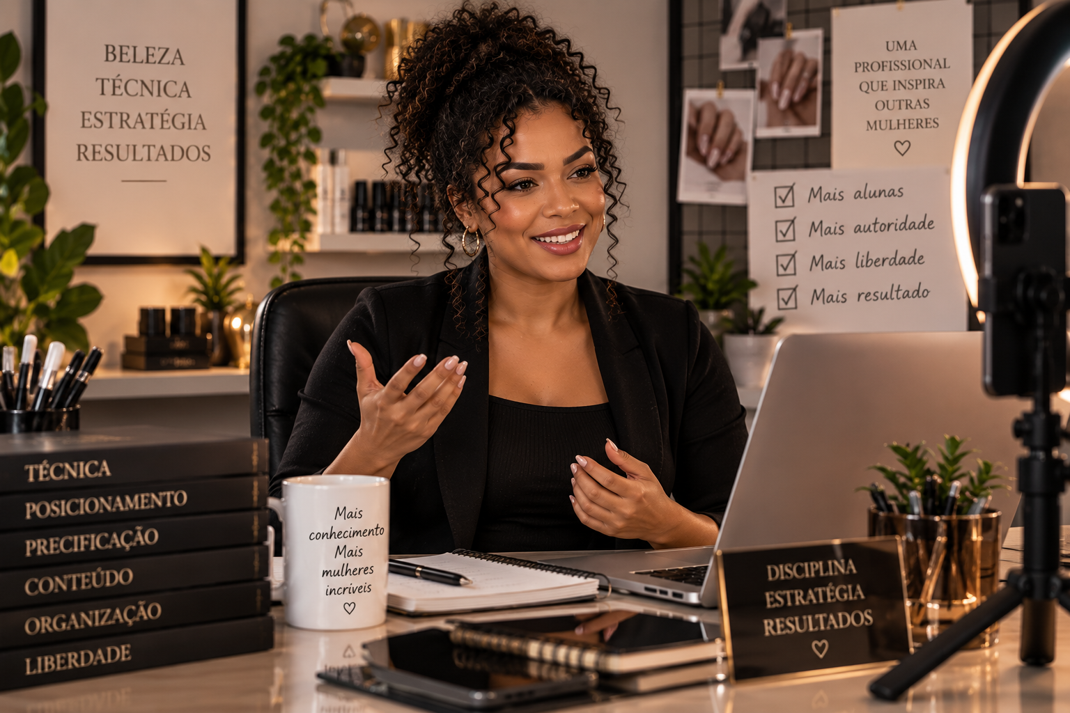 Nail Designer produzindo conteúdo estratégico para suas clientes
