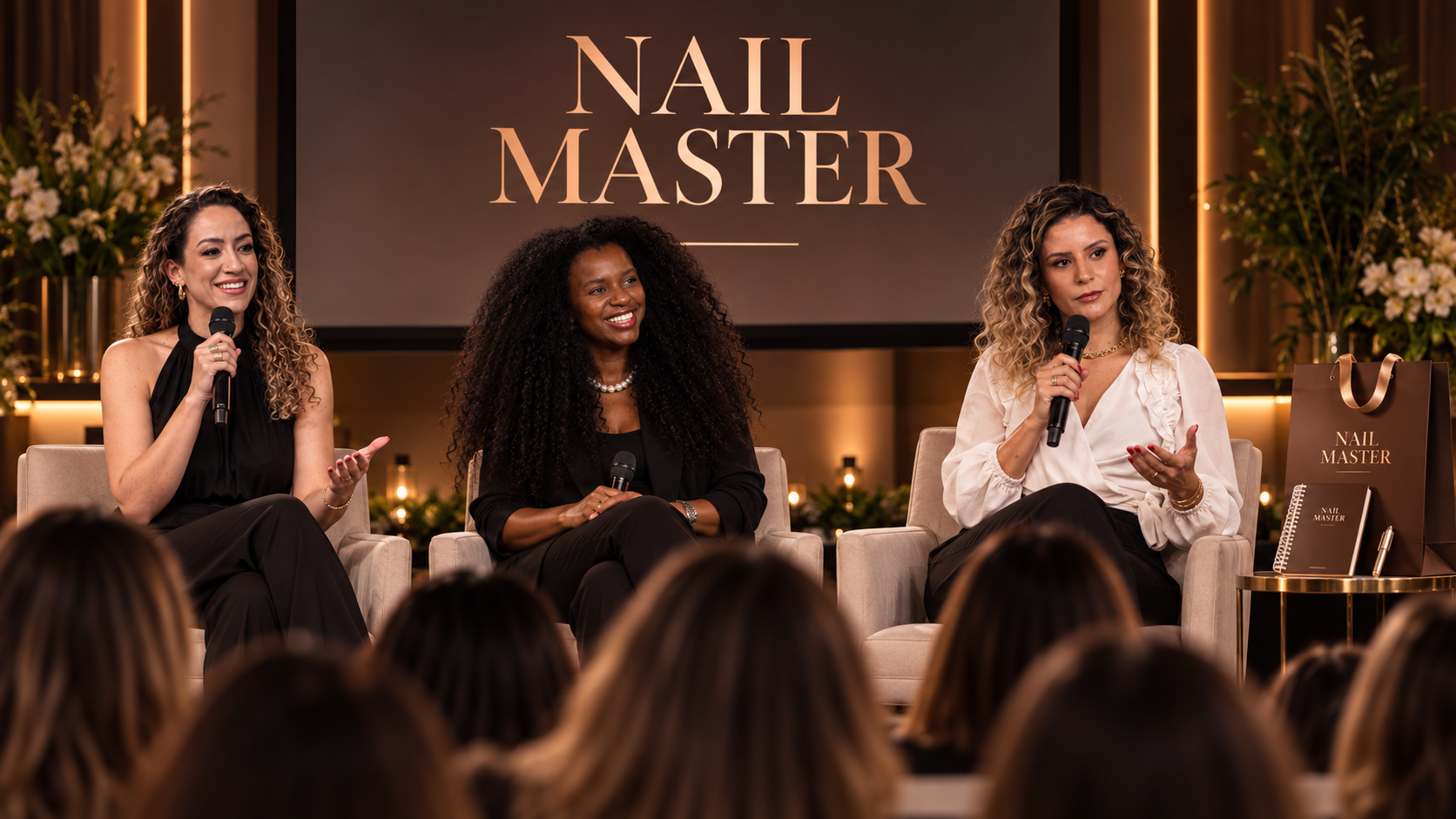 Especialistas conversando sobre posicionamento e Instagram no Nail Master